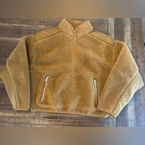 Madewell Camel Faux Sherpa Half-Zip Pullover Jacket Women’s M